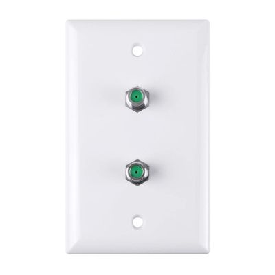 Dual 3.0 GHz F-81 Connector Wall Plate, White