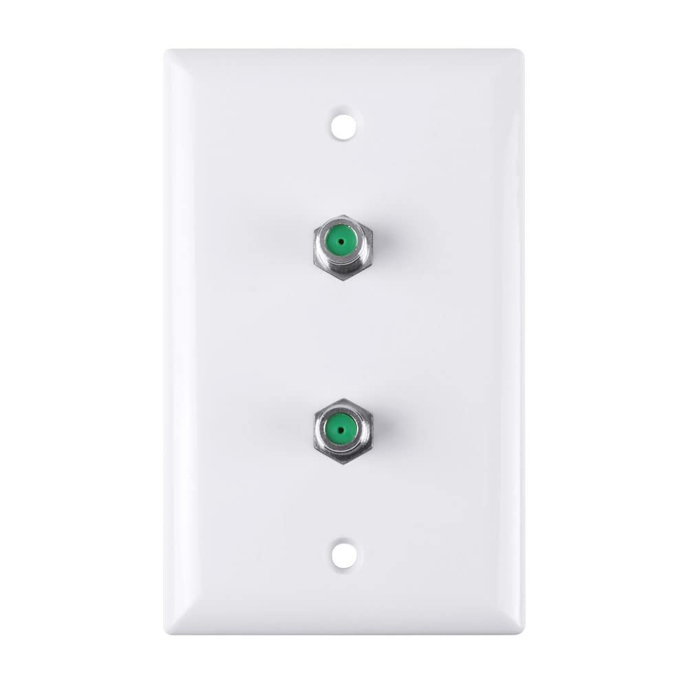 Dual 3.0 GHz F-81 Connector Wall Plate, White