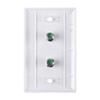 Dual 3.0 GHz F-81 Connector Wall Plate, White view 3