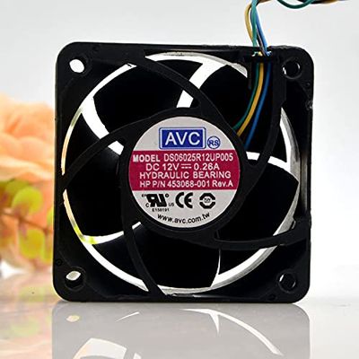 DS06025R12UP005 12V 60mm Fan, 12V 0.26A 4-Wire Fan