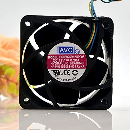 DS06025R12UP005 12V 60mm Fan, 12V 0.26A 4-Wire Fan