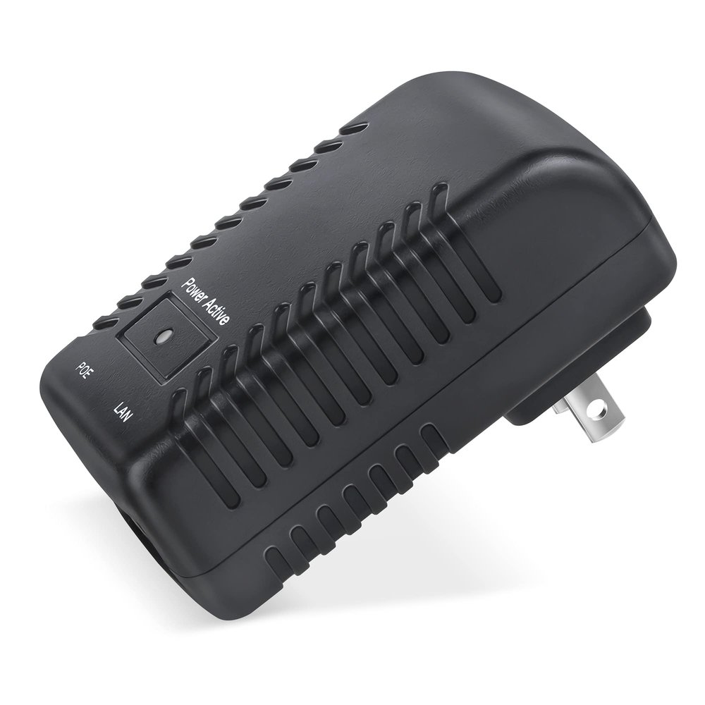 PwrON Wall Plug POE Injector with 48V Power Supply IEEE802.3af for Most Cisco/Polycom/Aastra IP Voip Phones Camera and More, 10/100Mbps