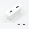 Powered USB Hub Socket Recessed USB Power Strip Outlet with Power Supply 2 USB Ports 2.1A Mounted into Bed Desk Table Sofa White view 3