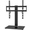 Universal TV Stand - Table Top TV Stand for 27-60 inch LCD LED TVs - 6 Level Height Adjustable TV Base Stand with Tempered Glass Base & Wire Management, VESA 400x400mm view 1