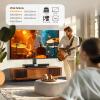Universal TV Stand - Table Top TV Stand for 27-60 inch LCD LED TVs - 6 Level Height Adjustable TV Base Stand with Tempered Glass Base & Wire Management, VESA 400x400mm view 2
