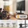 Universal TV Stand - Table Top TV Stand for 27-60 inch LCD LED TVs - 6 Level Height Adjustable TV Base Stand with Tempered Glass Base & Wire Management, VESA 400x400mm view 3