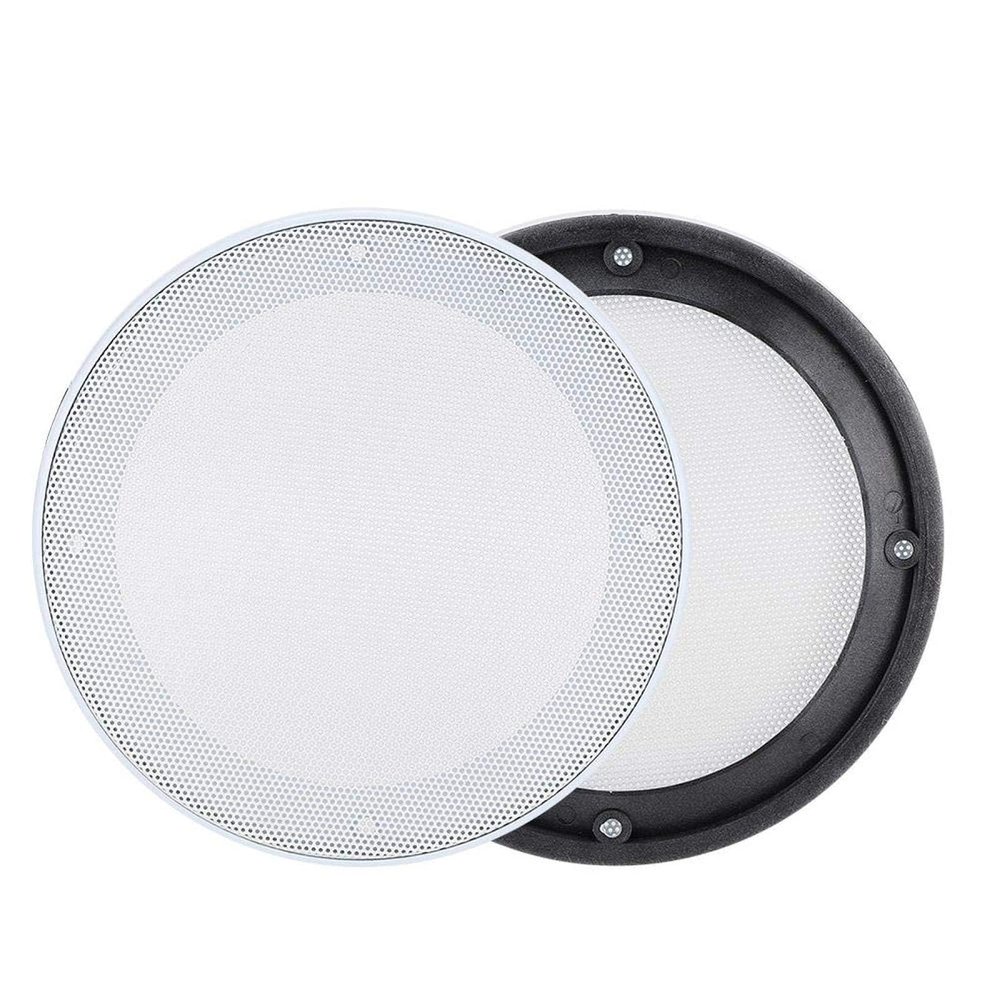 2PCS 5in Speaker Grill Covers Speaker Grill Mesh Decorative Speaker Grille Protector Car Speaker Subwoofer Guard Protector with 8PCS Screws, Speaker Grille Protector Audio Accessories(White+White)