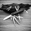 Swiss Eagle 30-in-1 Classic Pocket House Hold & Campaign Tool, Premium Multi Tool Pocket Tool with Blade, Scissor, Screwdriver, Plier, Magnifying Glass, Tweezer for Christmas Gifts - - Black view 4