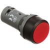 CP1-10R-02, Compact Pushbutton - Momentary - Flush - Red - Non-Illuminated - Black Plastic - 2NC view 1