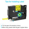 GREENCYCLE HSe-611 HS2-611 HS-611 Heat Shrink Tube Label Tape 5.8mm 0.23 Inch 1/4" Black on Yellow Compatible for Brother P-Touch PTD400 D450 D600 PT-E300 PT-E550W, PT-P700,PT-P710BT,PT-P750W, 2 Pack view 3