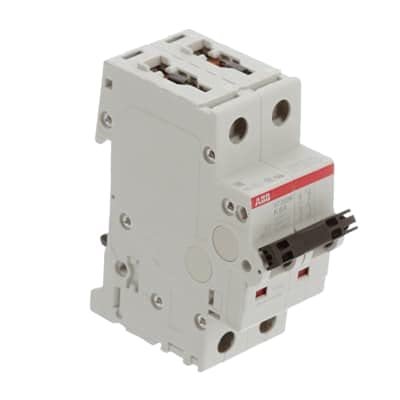 ST202M-K8, Circuit Breaker; Miniature; DIN Rail Mount; K Curve; 2 Pole; 8A