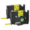 GREENCYCLE HSe-631 HS2-631 HS-631 Heat Shrink Tube Label Tape 1/2" 11.7 mm 0.46 inch Black on Yellow Compatible for Brother P-Touch PT-D200 D210 D400 D600 PTE300 PTE550W PTP700 P710BT PTP750W, 2 Pack view 1