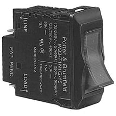 W33-S1N1Q-20, Circuit Breaker; Thermal; Black Rocker; Cur-Rtg 20A; 2 Pole; W33 Series