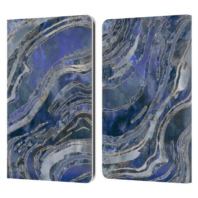 Head Case Designs Officially Licensed LebensArt Cold Blue Geo Liquid Marble Leather Wallet Case Compatible with Kindle Paperwhite 1/2 / 3