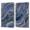 Head Case Designs Officially Licensed LebensArt Cold Blue Geo Liquid Marble Leather Wallet Case Compatible with Kindle Paperwhite 1/2 / 3 view 1