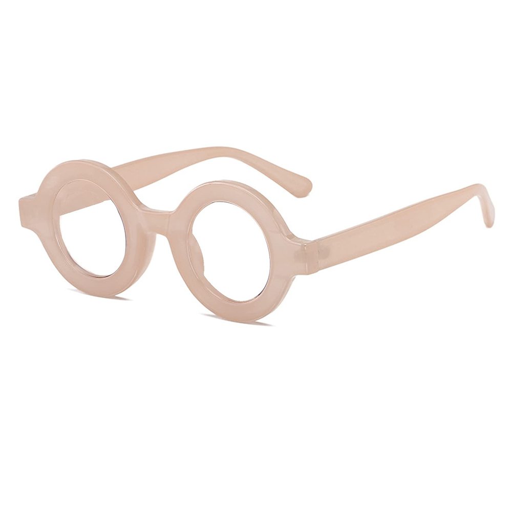 COTIA Vintage Small Frame Round Anti Blue Light Reading Glasses Women Classic Steampunk Retro Glasses Female Male (pink, 1.25)