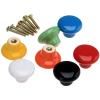 YUNSI Creative Handles 1pc Colorful Ceramic Door Handle Round Cabinet Knob Cupboard Drawer Wardrobe Pull Knob Furniture Kitchen Accessories Candy Color Hardware Handle(F) view 3