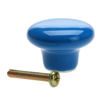 YUNSI Creative Handles 1pc Colorful Ceramic Door Handle Round Cabinet Knob Cupboard Drawer Wardrobe Pull Knob Furniture Kitchen Accessories Candy Color Hardware Handle(E)
