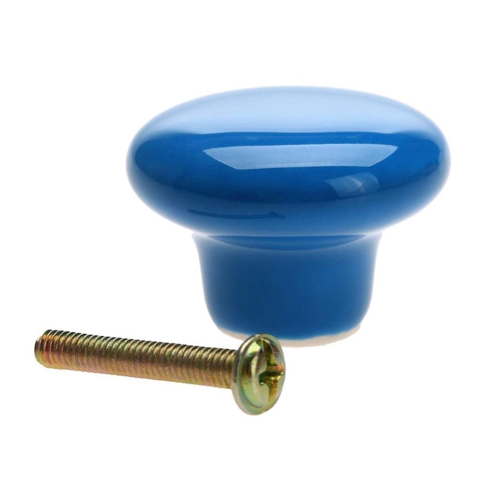YUNSI Creative Handles 1pc Colorful Ceramic Door Handle Round Cabinet Knob Cupboard Drawer Wardrobe Pull Knob Furniture Kitchen Accessories Candy Color Hardware Handle(E)