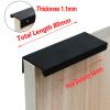 YUNSI Creative Handles Black Silver Gold Hidden Cabinet Handles Stainless Steel Kitchen Cupboard Pulls Drawer Knobs Furniture Handle Hardware Handle(Black 80mm) view 2