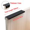 YUNSI Creative Handles Black Silver Gold Hidden Cabinet Handles Stainless Steel Kitchen Cupboard Pulls Drawer Knobs Furniture Handle Hardware Handle(Black 150mm) view 2