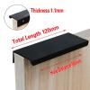 YUNSI Creative Handles Black Silver Gold Hidden Cabinet Handles Stainless Steel Kitchen Cupboard Pulls Drawer Knobs Furniture Handle Hardware Handle(Black 120mm) view 2