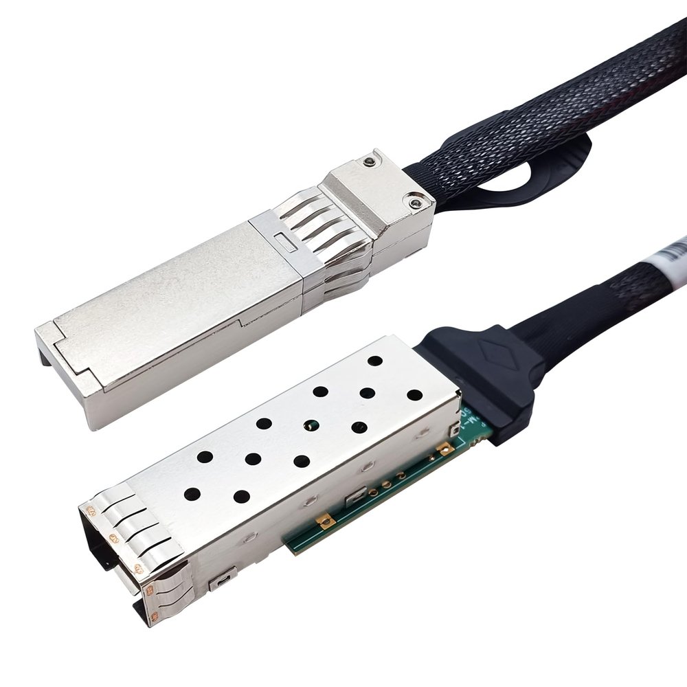 10Gtek 10G SFP+ to SFP+ Extender Cage with EEPROM on Cage Side, 3M Flat Cable in Nylon Jacket, 30AWG, 30cm