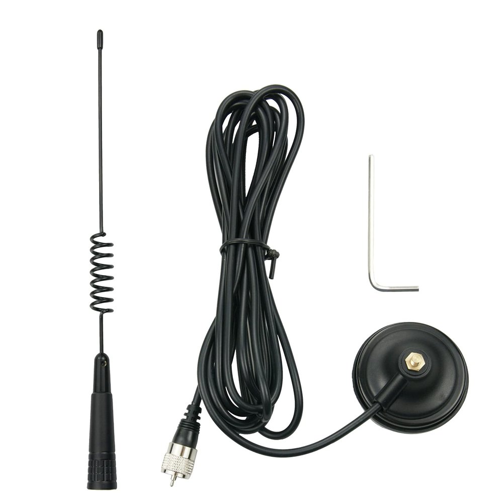 26-28MHz CB Radio Antenna Mag-1345 Magnet Base with 4 Meters Feeder Cable 27MHz High Gain PL259 Connectors for CB-27 A-CB27 CB-40M Ham Radio