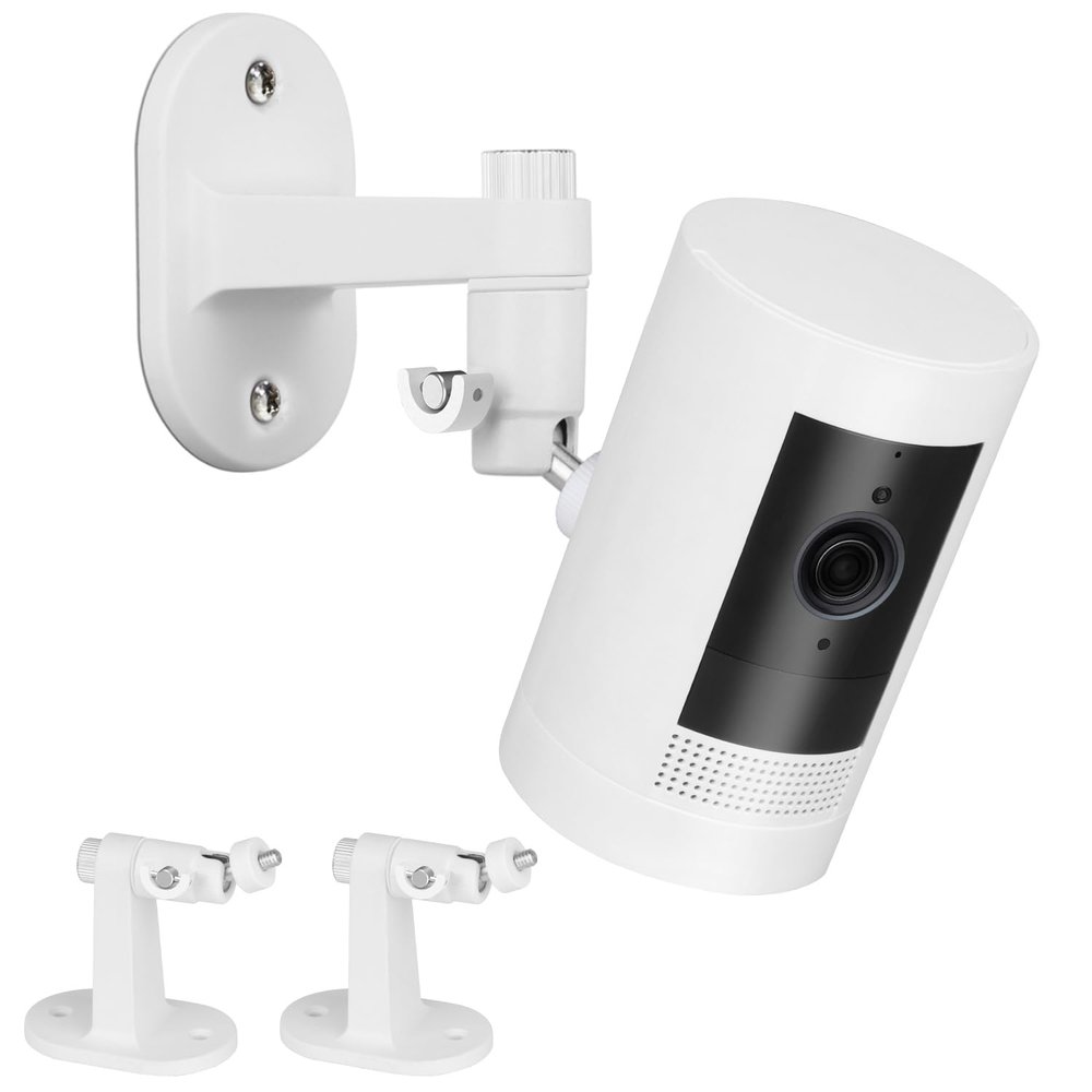 2Pack Adjustable Security Wall Mount Bracket for Ring Stick Up Cam & Ring Outdoor Cam Plus, Perfect View Angle for Your Surveillance Camera System - White