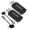 [2 Pack] USB-C Female to MicroUSB Male Charging Adapter,USB C to Micro Rubber Holder Silicone Case Compatible with Power Bank, Micro USB Device, Samsung S6 Edge, Note5, Nexus10, eMarker PD Cord view 1