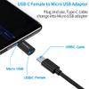 [2 Pack] USB-C Female to MicroUSB Male Charging Adapter,USB C to Micro Rubber Holder Silicone Case Compatible with Power Bank, Micro USB Device, Samsung S6 Edge, Note5, Nexus10, eMarker PD Cord view 2