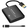 ELECABLE USB 3.0 to Dual HDMI Adapter - 4K+4K 60Hz Ultra HD - Built-in DisplayLink DL6950 Chip - Extend Screen to Multiple Monitor TV Compatible with Windows,Mac OS,Android,Chrome OS,Ubuntu view 1