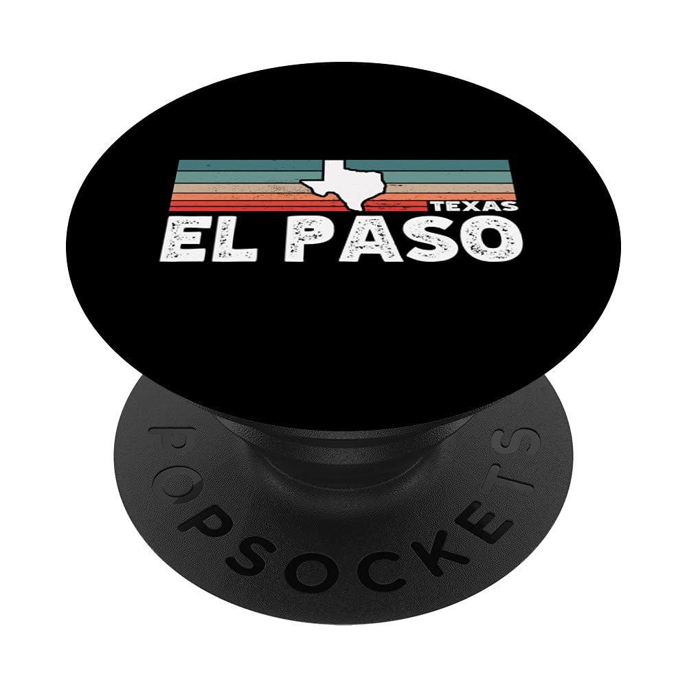 Vintage Retro El Paso TX Tourist Native Texas State PopSockets PopGrip: Swappable Grip for Phones & Tablets