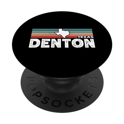 Vintage Retro Denton TX Tourist Native Texas State PopSockets PopGrip: Swappable Grip for Phones & Tablets