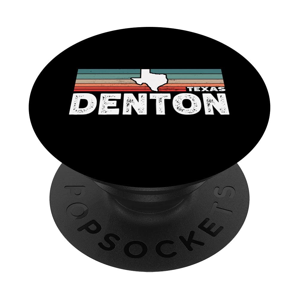 Vintage Retro Denton TX Tourist Native Texas State PopSockets PopGrip: Swappable Grip for Phones & Tablets