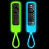 [2 Pack] Firestick Remote Cover, Replacement for FireStick Streaming Media Device |Firesticktv 4k+ 2021 | Fire 4K Max | Fire Stick Lite |Fire Stick Cube | (Sky Blue Glow & Green Glow) view 1