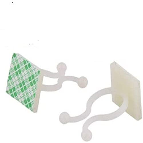 50 Pcs White Nylon Self-Adhesive Twist Locks Holder Cable Tie Clips