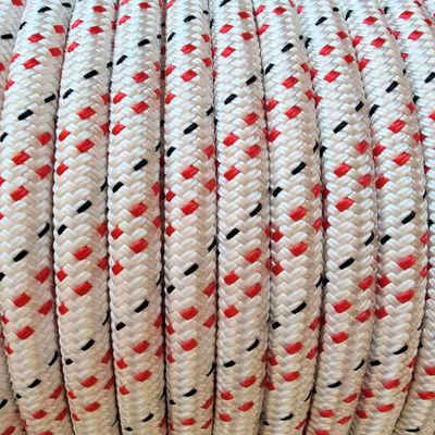 MarineNow Double Braid Polyester Low Stretch Sailing Rope Choose Size/Length/Color (12 mm (1/2"), 600 ft, Red & Black Fleck)