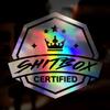 Certified ShitBox Sticker, Vinyl Decal Sticker, Oil Slick Chrome Holographic Iridescent Car Sticker, Car Window Bumper, Funny Camping Caravan Sticker, JDM Dub Euro Vdub, 160mm view 1