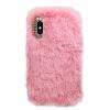 LCHDA Plush Case for Google Pixel 4a 5G / Pixel 5XL, Cute Soft Bunny Furry Fluffy Fuzzy Winter Warm Faux Rabbit Fur Hair Flexible TPU Bumper Protective Cover with Bling Diamond Bowknot - Pink view 2