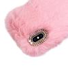 LCHDA Plush Case for Google Pixel 4a 5G / Pixel 5XL, Cute Soft Bunny Furry Fluffy Fuzzy Winter Warm Faux Rabbit Fur Hair Flexible TPU Bumper Protective Cover with Bling Diamond Bowknot - Pink view 4
