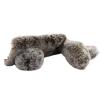LCHDA Rabbit Case for Google Pixel 4a 5.81 Inch (4G), Cute 3D Bunny Ears Soft Furry Hairball Fuzzy Warm Winter Faux Fur Plush Fluffy Flexible TPU Bumper Women Girls Protective Skin Cover - Brown view 3