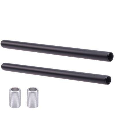 Fotga 2 Pack 20inch / 50cm Aluminum 15mm Rod for 15mm Rail Base Plate System DSLR Follow Focus Matte Box Camera Cage Shoulder Pad