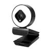 Logilink UA0384 Full HD USB Webcam 76 Dual Microphone Auto Focus Ring Light Tripod Black view 1