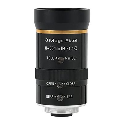 Microscope Accessories 3.0MP Industrial CCTV Microscope CS C Mount Lens 8-50mm Manual IRIS Zoom Big Visual Field Lens for Video Microscope Camera