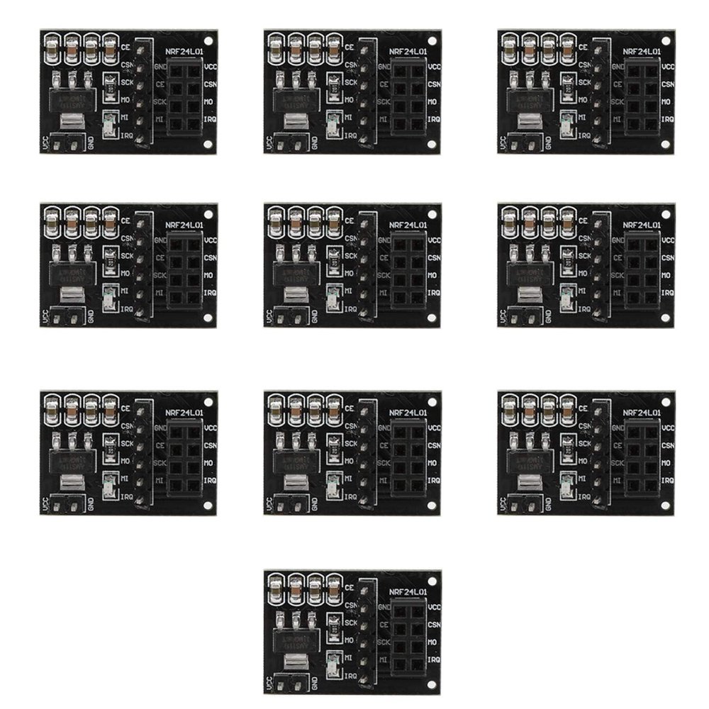 10PCS 3.3V 8Pin NRF24L01 WiFi Wireless Transceiver Wireless Module Development Board Wireless Socket Transceiver Module Pinboard 8 Pin Socket Breakout Adapters Plate Board Compatible withRaspberryPi