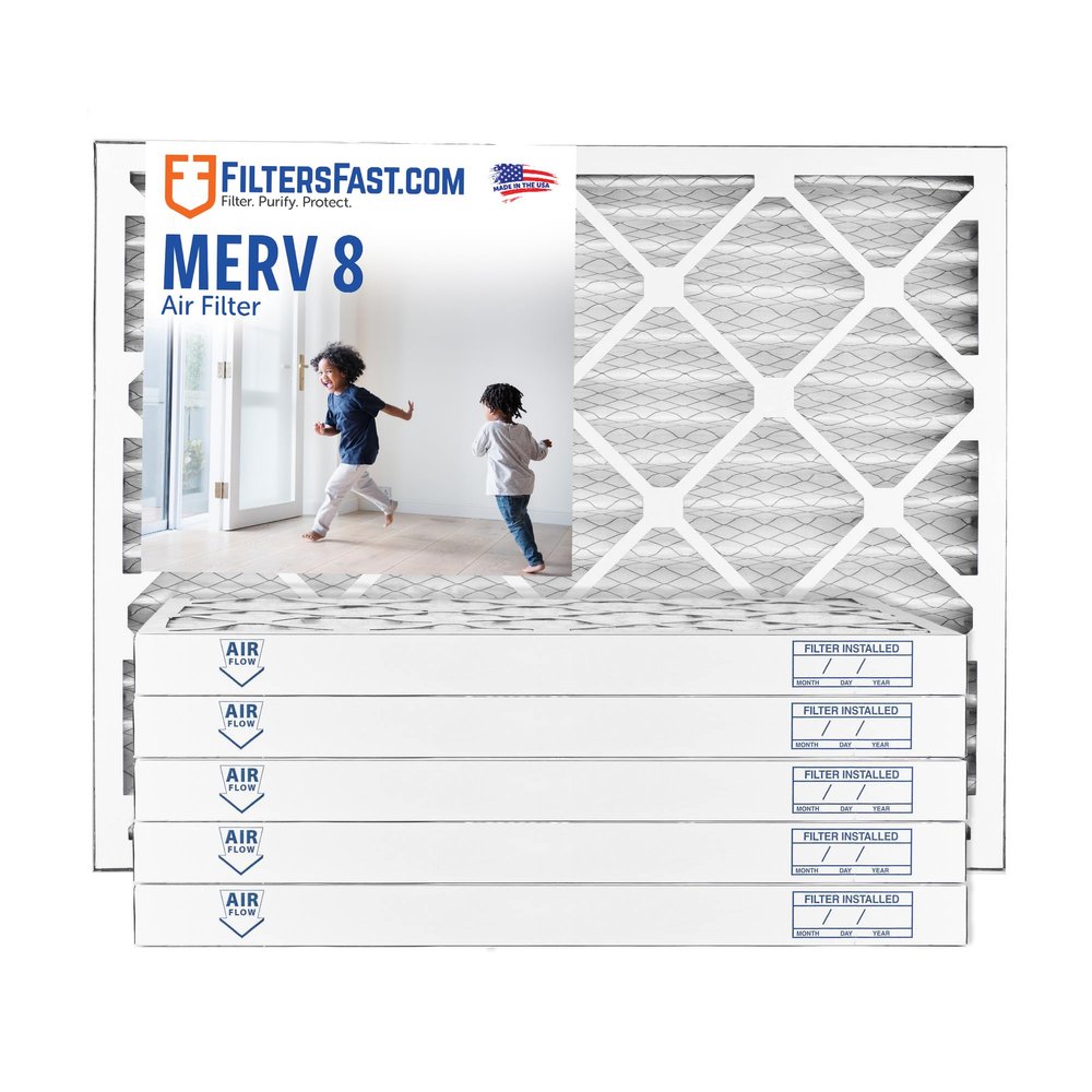 Filters Fast 30x36x2 Pleated Air Filter Merv 8, 2 AC Furnace Air Filters, Made in the USA, Actual Size 29.5x35.5x1.75, 6 Pack