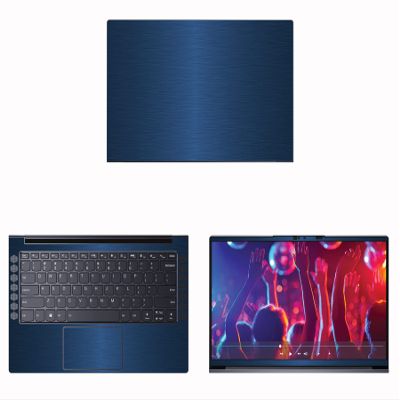 Decalrus - Protective Decal for The Lenovo Yoga Slim 7i (14" Screen) Laptop Blue Texture Brushed Aluminum Cover wrap BAlenovoYogaSlim7i_14Blue