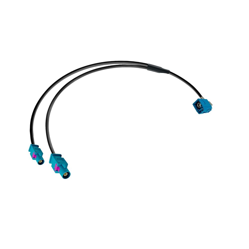POBADY Fakra Z Cable Fakra Z Female Right Angle 90 Degree to Double Fakra Z Male Adapter Cable RG174 30CM/11.8IN for Car Stereo DAB GPS Navigation System