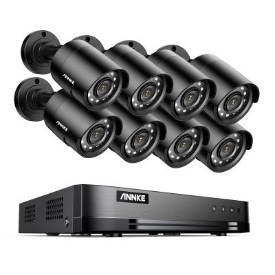 ANNKE 1080P Lite 16 Channel CCTV Security Camera System and 8 x 2MP Outdoor Indoor IP66 Bullet Cameras, 100ft Night Vision, Free APP & Email Alert, Motion Detection, Hard Drive Not Included